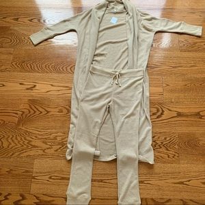 Free People Long Cardigan & Matching Thermal Pants